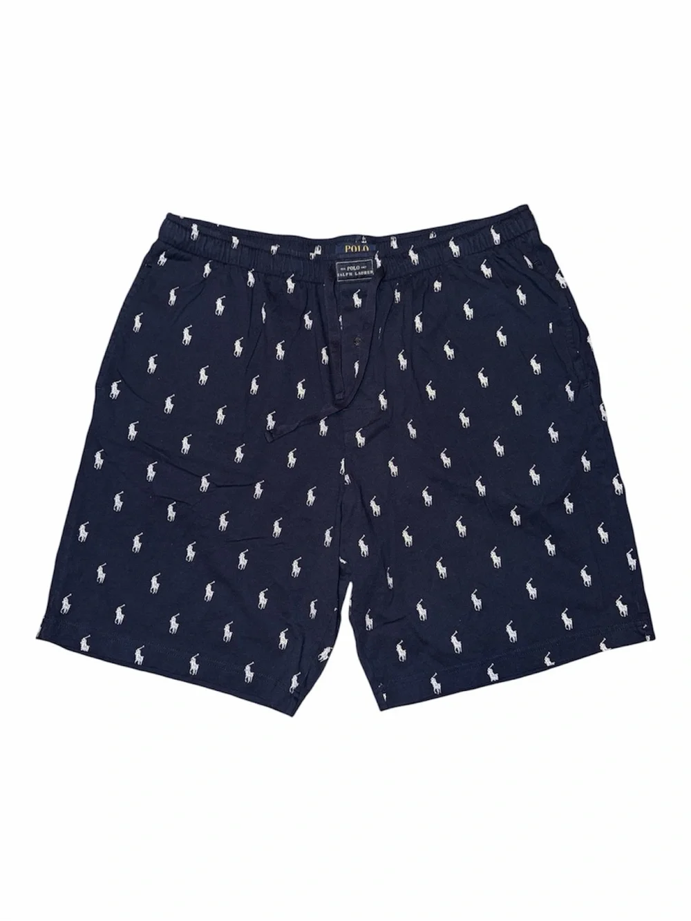 Polo by Ralph Lauren Navy Logo-Print Men's Sleepwear Shorts- XL